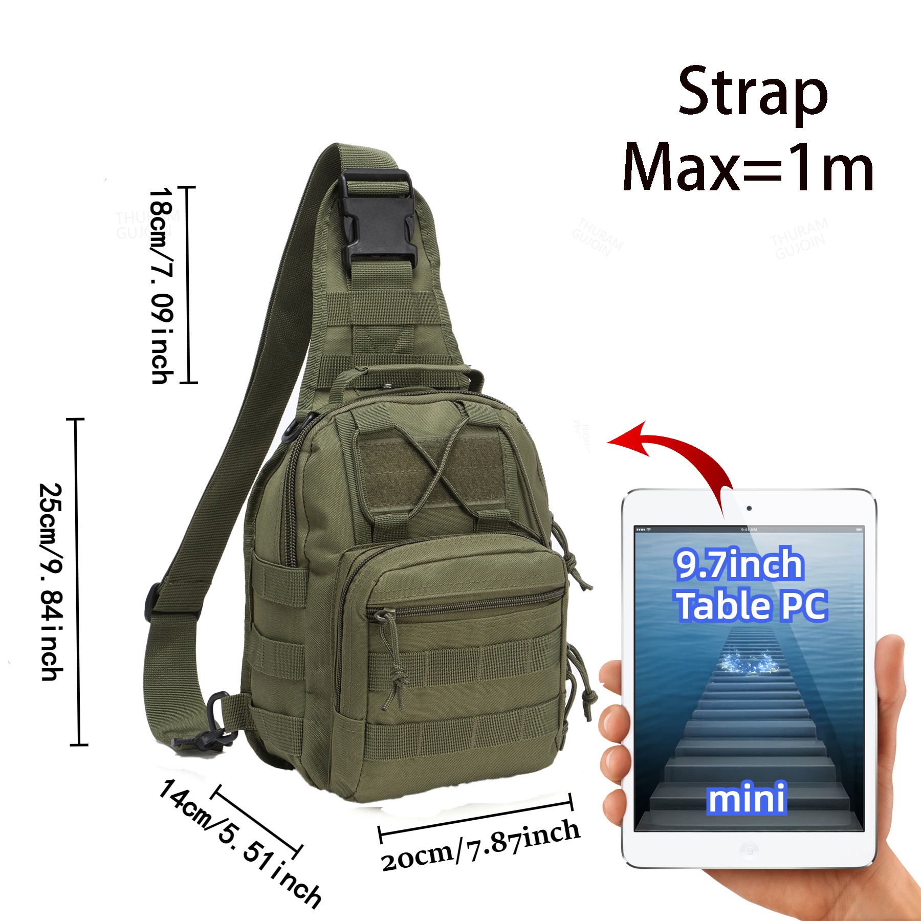 THURAM Outdoor Tactical Bag Ba - Edc Carry Bag recension och pris