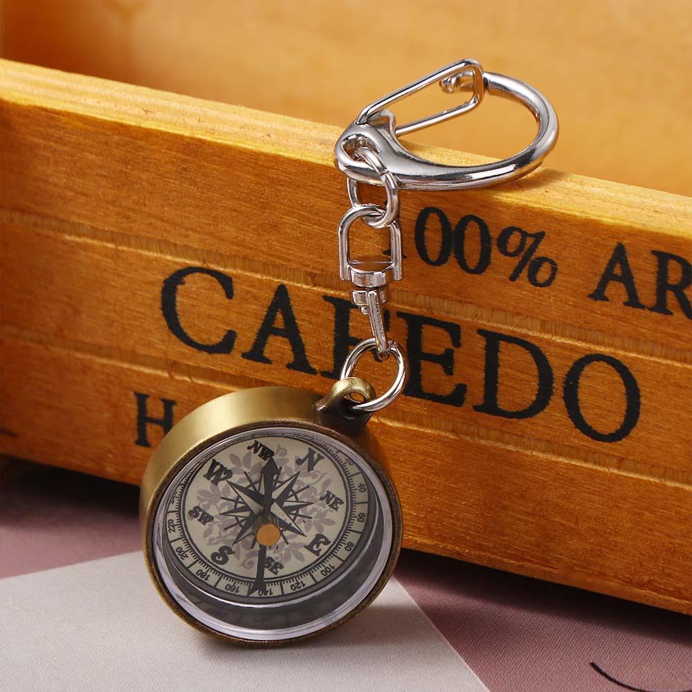 Gold Color Navigation Tools Po - Compass Keychain Mini recension och pris