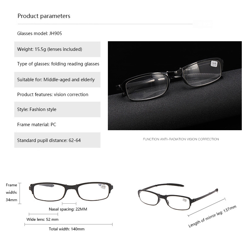 Design Reading Glasses Men Wom - Wallet Slim Titanium recension och pris
