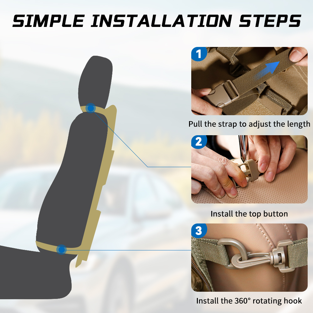 Tactical MOLLE Seat Back Organ - Edc Car Carry recension och pris