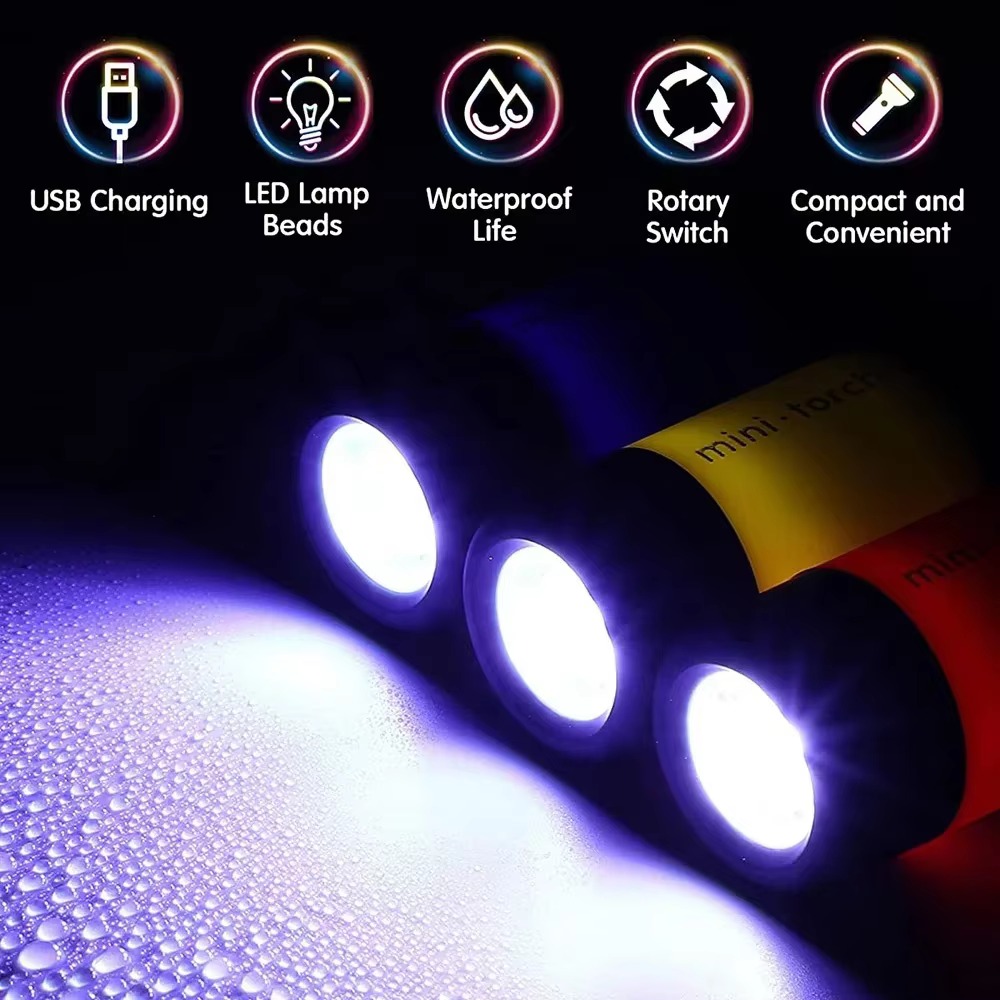 Mini Flashlight Keychain USB R - Edc Car Carry recension och pris