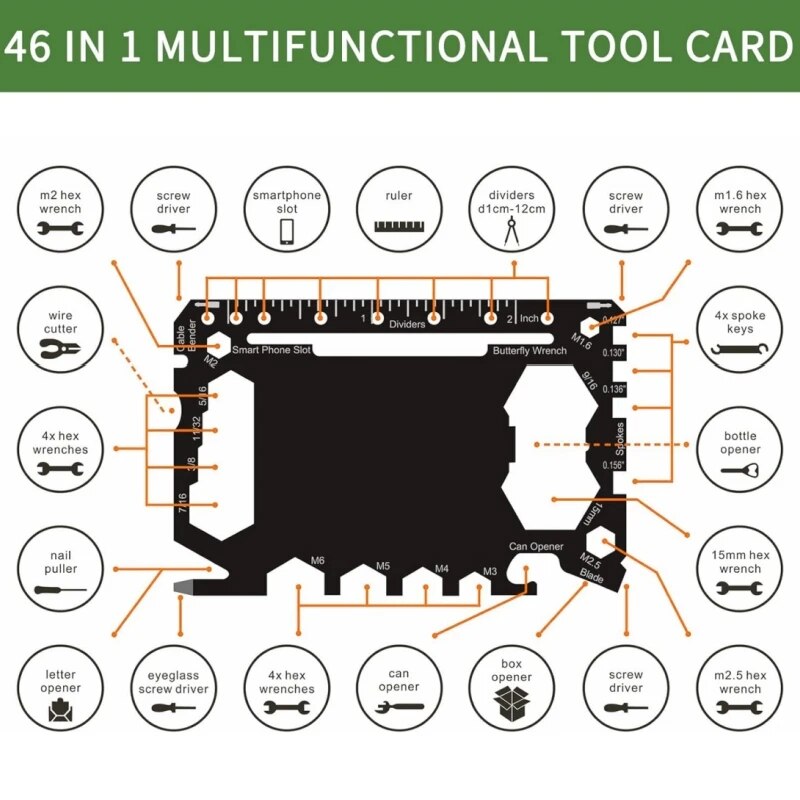 Multi Tool 46 in 1 Credit Card - Multitool Credit Card recension och pris