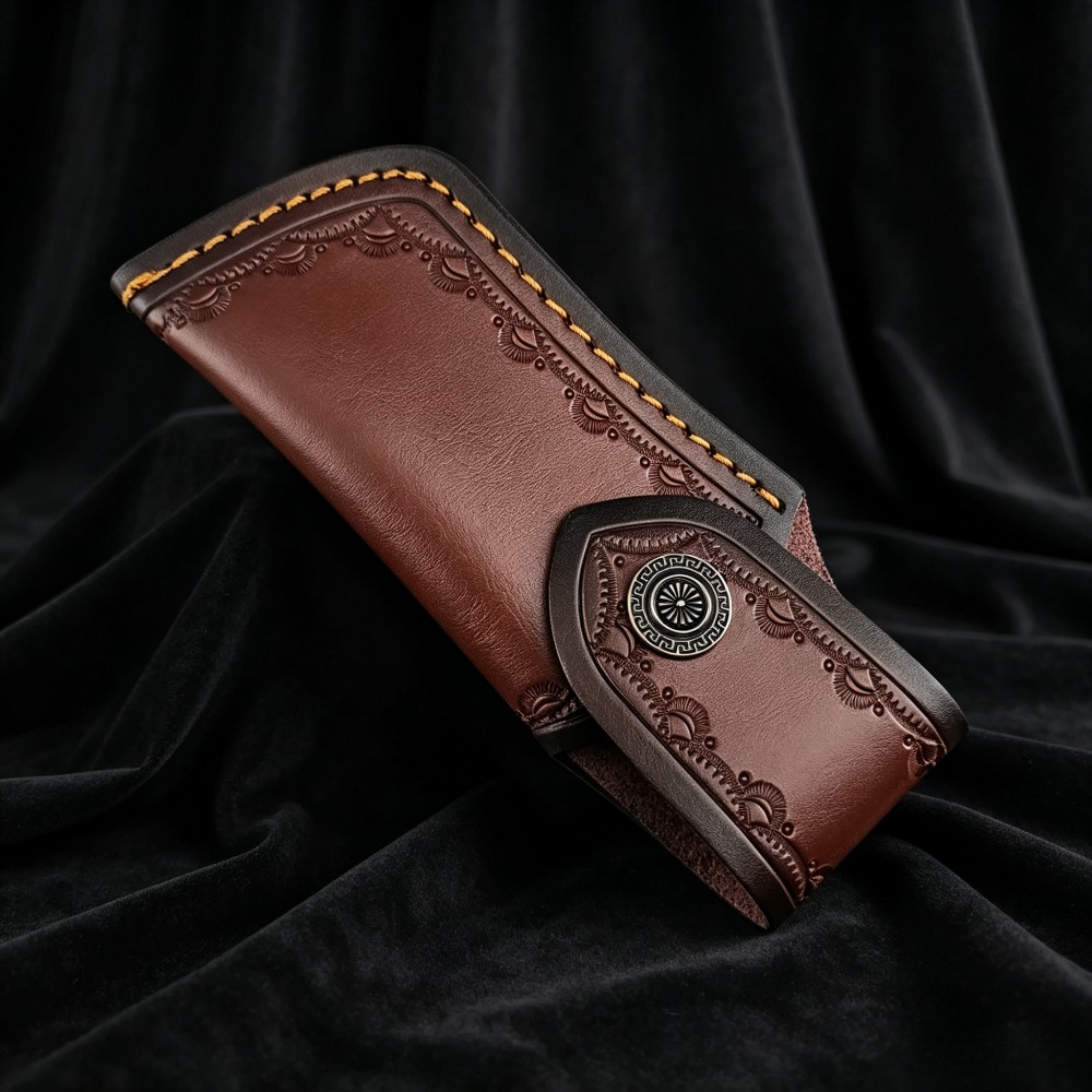 Collectible Embossed Genuine L - Leather Edc. Carry Pouch recension och pris