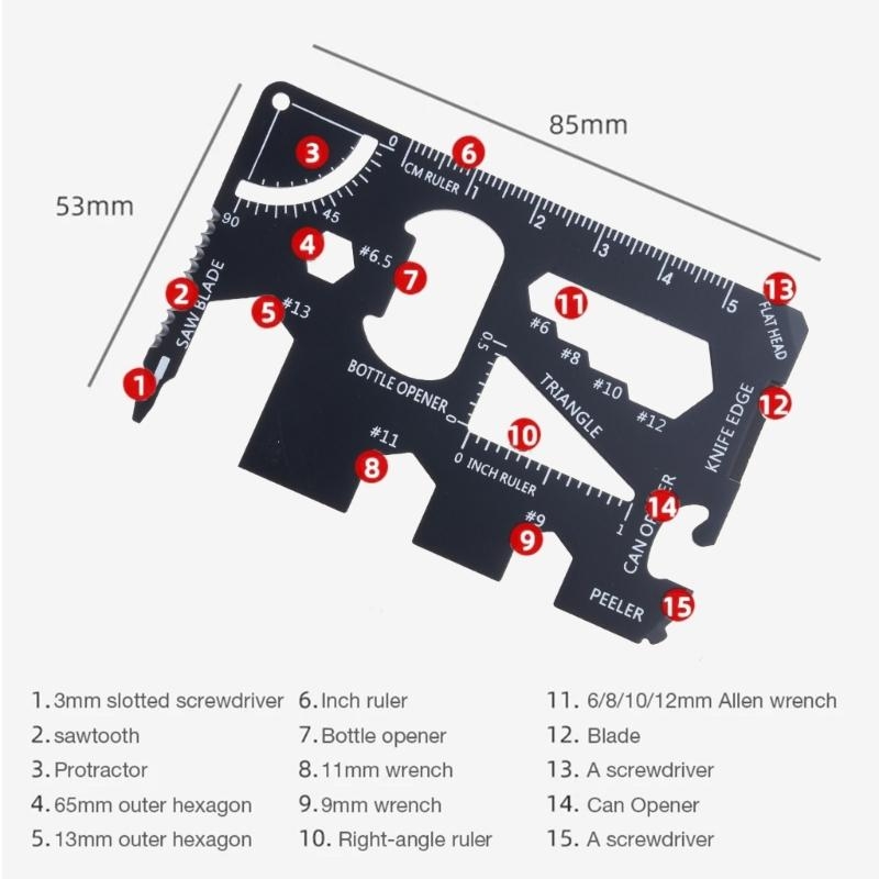Portable 15 in 1 Survival Card - Multitool Credit Card recension och pris