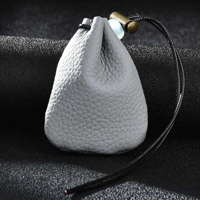 Premium Genuine Leather Drawst - Leather Edc. Carry Pouch recension och pris